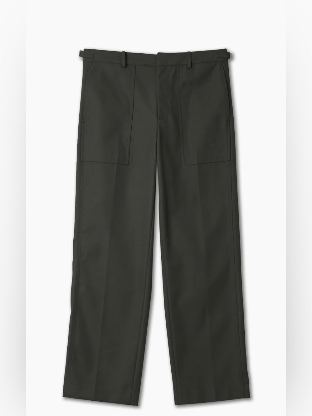HELMUT LANG TWILL TROUSERS — BURNT OLIVE / SIZE 34